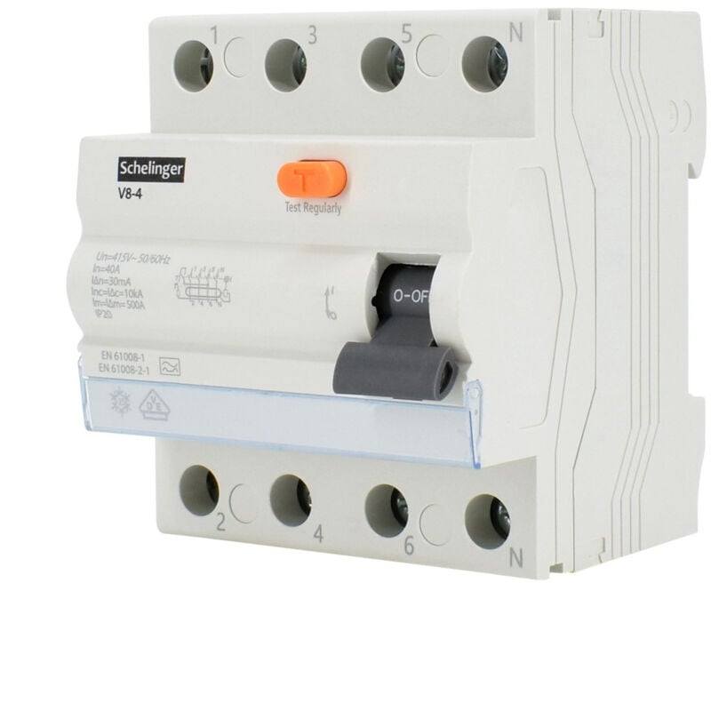 Schelinger - Disjoncteur différentiel 4P 63A 30mA - Protection électrique - Rail din