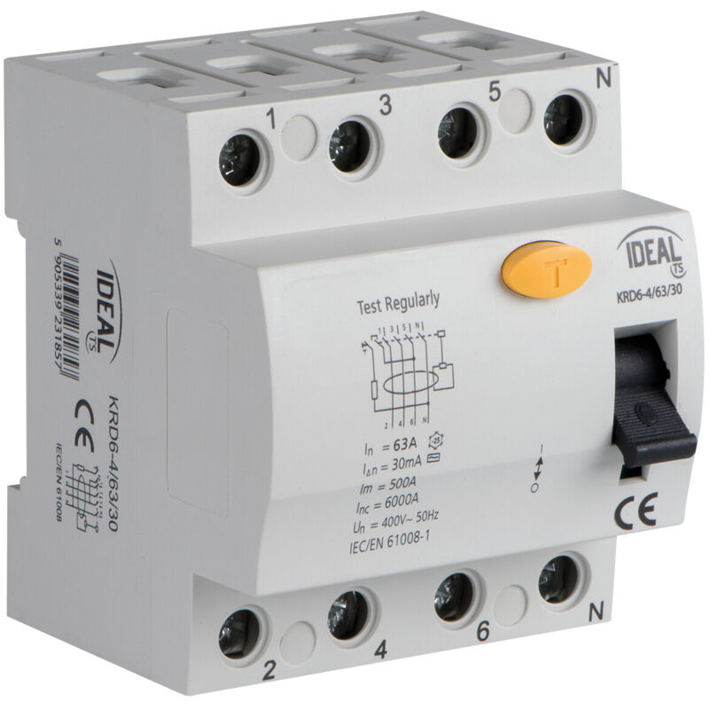 Disjoncteur différentiel, 4P KRD6-4