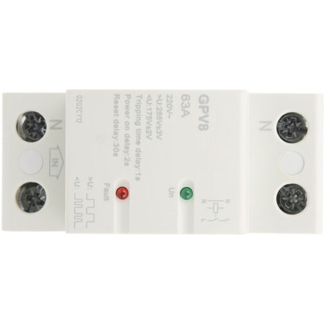 Disjoncteur différentiel 63A avec protection contre les surtensions et voyant LED, réarmement automatique