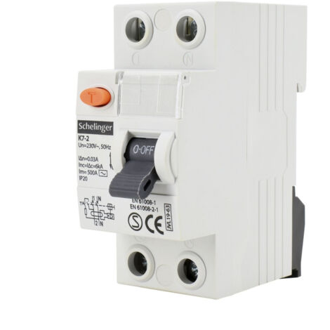 Disjoncteur différentiel AC 2P 16A 30mA - Protection électrique performante - Rail TH35 - IP20