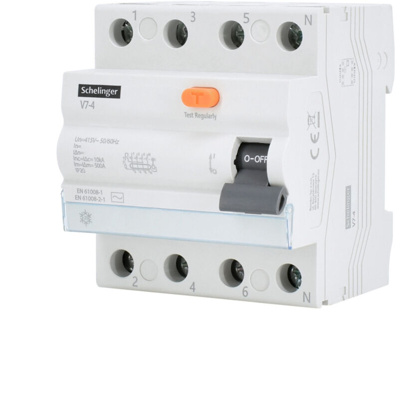 Schelinger - Disjoncteur différentiel ac 4P 25A 30mA - Protection électrique - Rail din - IP20