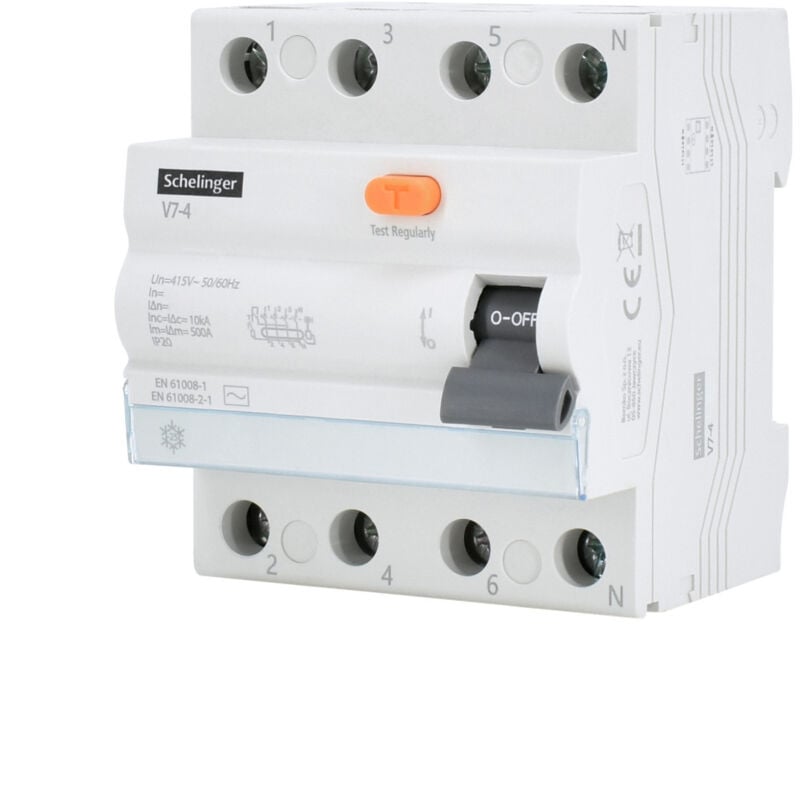 Schelinger - Disjoncteur différentiel ac 4P 63A 30mA - Protection électrique fiable - Installation sur rail TH35