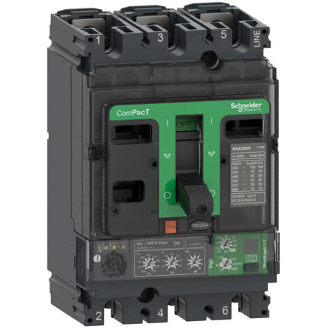 DISJONCTEUR DIFFéRENTIEL - COMPACT NSX250F - MICROLOGIC 4.2 250A -3P3D - 36KA - MONTAGE FIXE SCHNEIDER ELECTRIC SCHC25F34V250