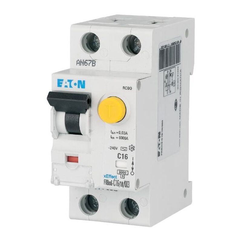 Magnétothermique Différentiel Eaton 10A 1P+N 6kA 300mA courbe c type ac 2M 177733