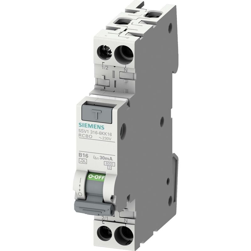 Interrupteur différentiel/Disjoncteur de protection Siemens 5SV13166KK16 1 pôle 16 a 0.03 a 230 v C094181