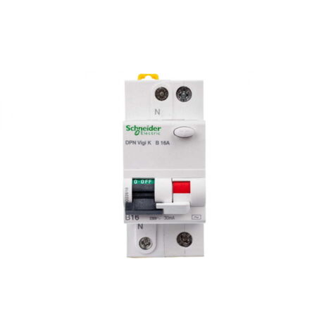 Disjoncteur différentiel DPN K B 16A 1P+N 30MA 2M AC 6KA ACTI 9 A9D22616