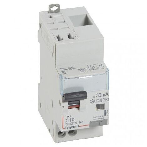 DISJONCTEUR DIFFÉRENTIEL DX³ 4500-AUTO/VIS-U+N 230V 10A-TYPEHPI-30MA-6KA-COURBE C-DÉPART LEGRAND LEG410760