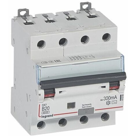 Disjoncteur differentiel DX³ 6000 Vis 4P 400V AC 20A type AC 300mA courbe B 4M
