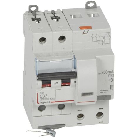 Disjoncteur Différentiel DX3 Vis 2 Pôles 400V 32A  Type AC 300MA 10KA Courbe C 4 Modules LEGRAND 411175