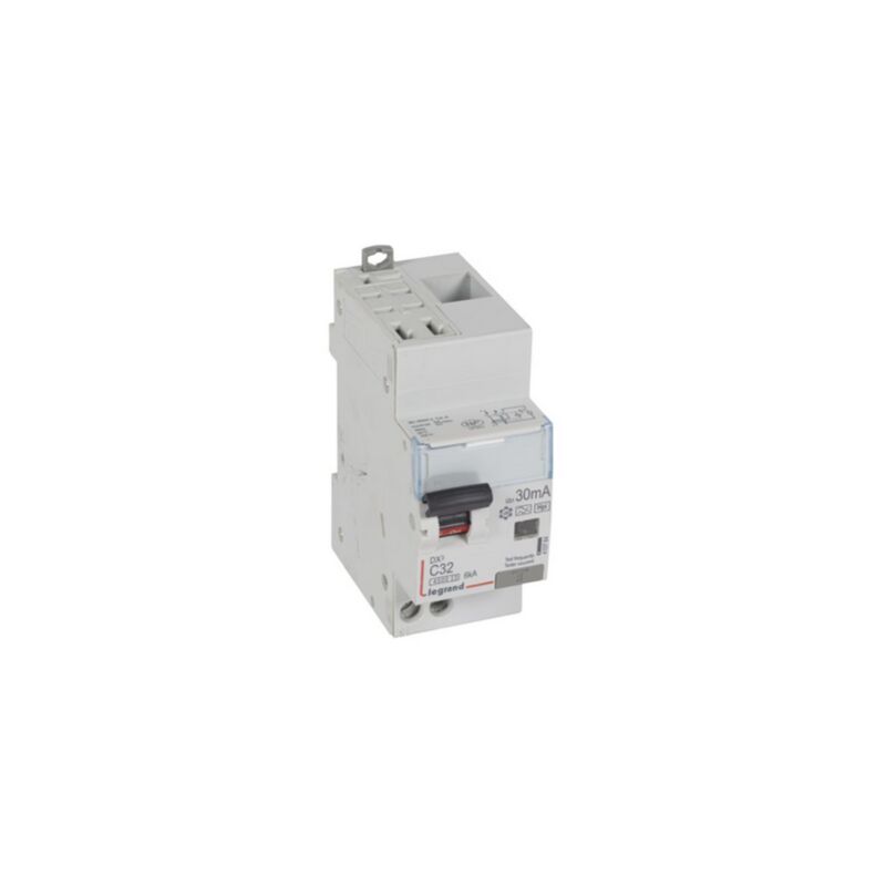 Disjoncteur différentiel DX³ 4500 auto/vis u+n 230V 32A type Hpi 30mA 6kA courbe c 2 Modules Legrand 410764