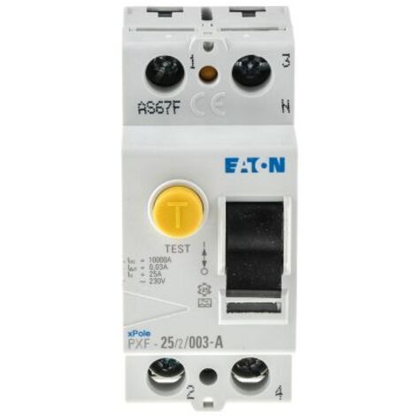 DISJONCTEUR DIFFÉRENTIEL EATON PXF-25/2/003-A 236744 A 2 PÔLES 25 A 0.03 A 230 V