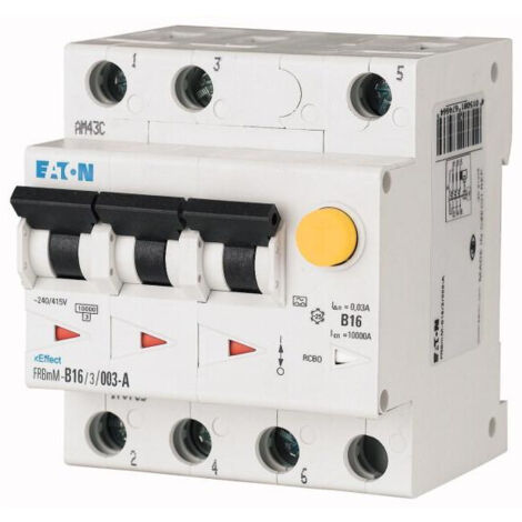 Disjoncteur différentiel FRBmM 30mA courbe B 3P Type A 20A EATON FRBMM-B20/3/003-A