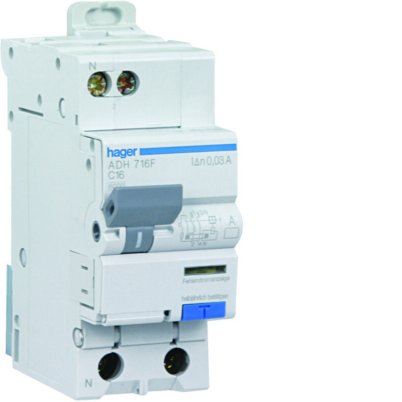 Hager - disjoncteur différentiel 16a 3ka 30ma type a/hi bi-polaire vis-vis