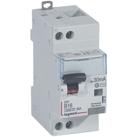 disjoncteur différentiel legrand dx3 16a courbe b 30ma 2 poles type ac - vis / vis - 6ka
