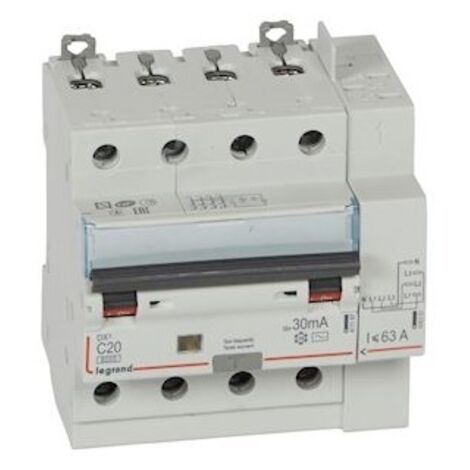 disjoncteur différentiel legrand dx3 20a courbe c 30ma 4 poles type ac - vis / auto
