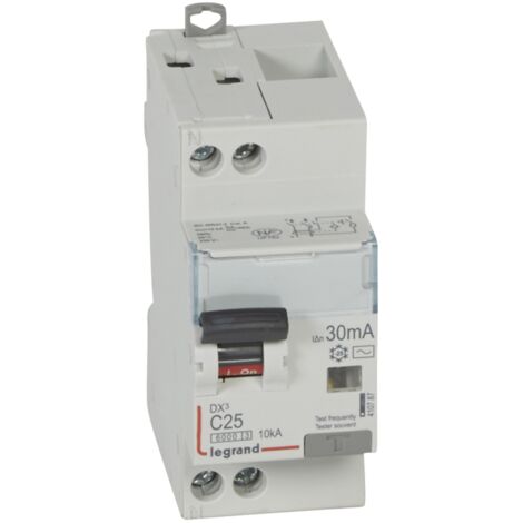 disjoncteur différentiel legrand dx3 25a courbe c 30ma 2 poles type ac - vis / vis