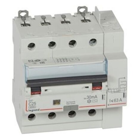 disjoncteur différentiel legrand dx3 25a courbe c 30ma 4 poles type ac - vis / auto
