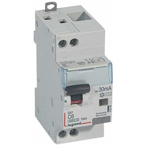 disjoncteur différentiel legrand dx3 6a courbe c 30ma 2 poles type ac - vis / vis
