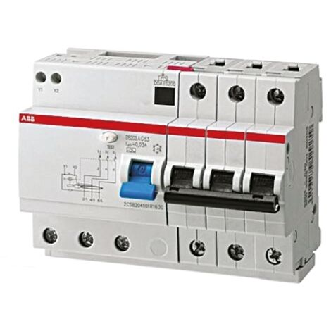 Disjoncteur différentiel magnéto-thermique ABB 16A 3P, sensibilité 30mA, Montage rail DIN, DS203 ( Prix pour 1 )