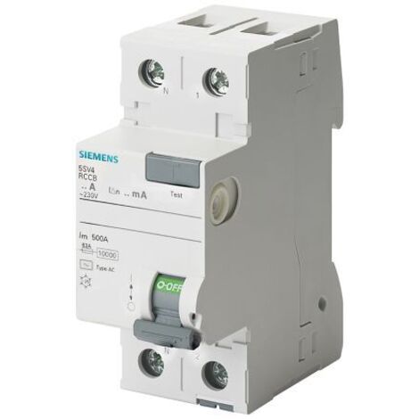 Disjoncteur différentiel Sentron 2P 25A 30mA, type CA, pôle N, gauche 5SV4312-0KL