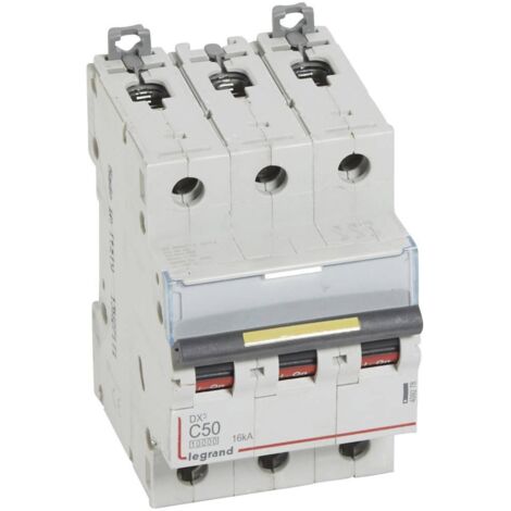 DISJONCTEUR DX³ 10000-VIS/VIS-3P-400V-50A-16KA-COURBE C 3M LEGRAND 409278