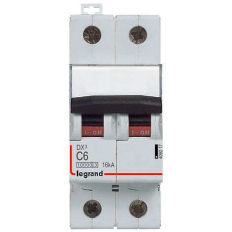 Disjoncteur DX³ 1000kA 16kA arriv haute / départ bas à Vis 6A courbe C 2 modules