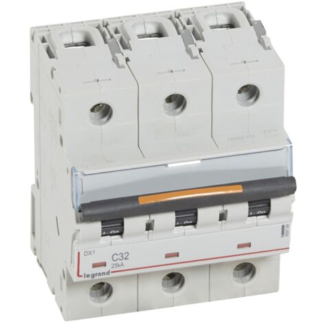 Disjoncteur DX³ 25kA à vis 3 Pôles 400V 32A courbe C 4,5 modules LEGRAND 409784