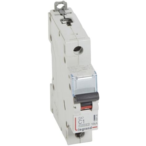 Disjoncteur DX³10000 16kA arrivée haute et départ bas à vis 1 Pôle 230V à 400V 1A courbe C 1 module LEGRAND 409125