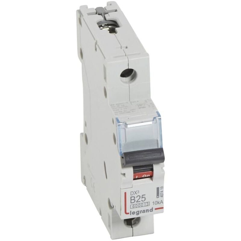Legrand - Disjoncteur DX³6000 10kA arrivée haute et départ bas à vis 1 Pôle 230V à 400V 25A courbe b 1 module 407419