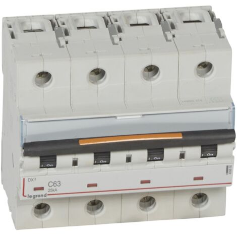 Disjoncteur DX3 vis/vis Tetrapolaire 400V 63A 25kA courbe C 6M LEGRAND 409800