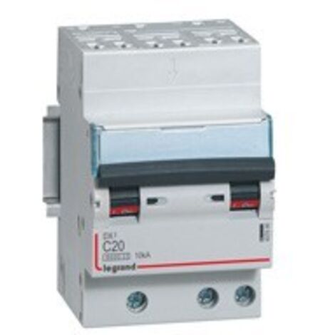Disjoncteur DX³6000 10kA arrivée haute automatique départ bas à vis 3 Pôles 400V 20A courbe C LEGRAND 407846