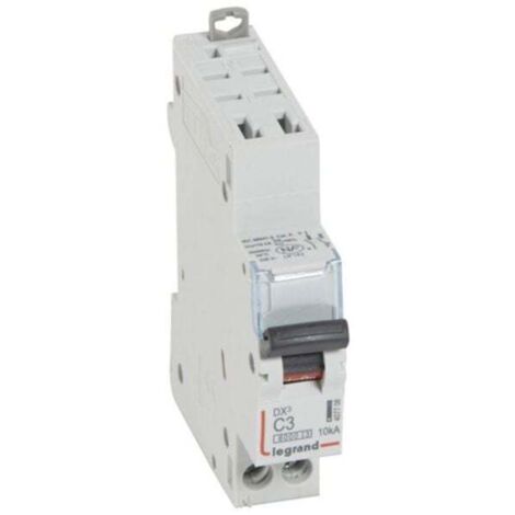 Disjoncteur DX³6000 10kA arrivée haute automatique et départ bas à vis U+N - 230V - 3A - courbe C - 1 module - LEGRAND