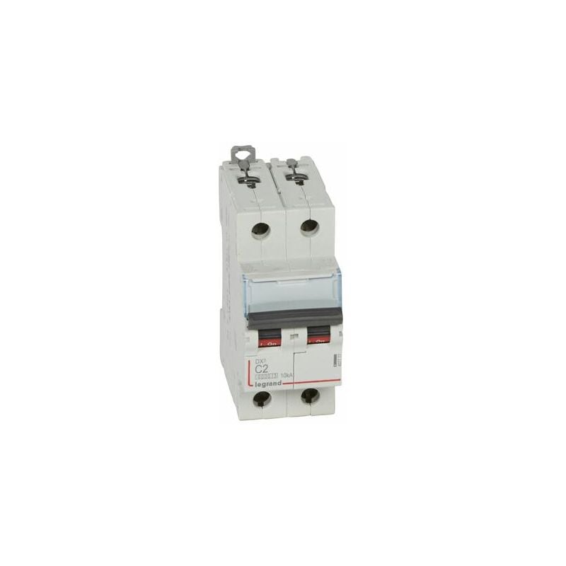 Disjoncteur DX³6000 10kA arrivée haute et départ bas à vis 2P 230V à 400V - 2A - courbe c - 2 modules - 407777 Legrand