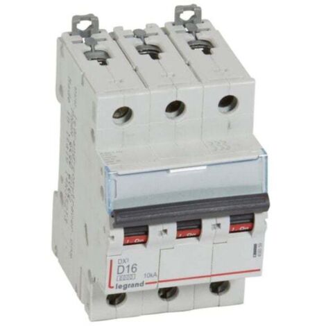 Disjoncteur DX³6000 10kA arrivée haute et départ bas à vis 3P 400 - 16A - courbe D - pour peigne HX³ traditionnel - LEGRAND