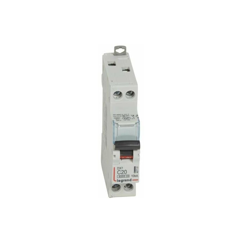 Disjoncteur DX³6000 10kA arrivée haute et départ bas à vis u+n 230V - 20A - courbe c - 1 module Legrand