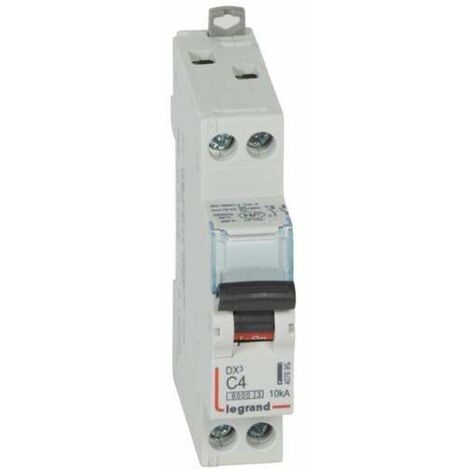 Disjoncteur DX³6000 10kA arrivée haute et départ bas à vis U+N 230V - 4A - courbe C - 1 module - LEGRAND
