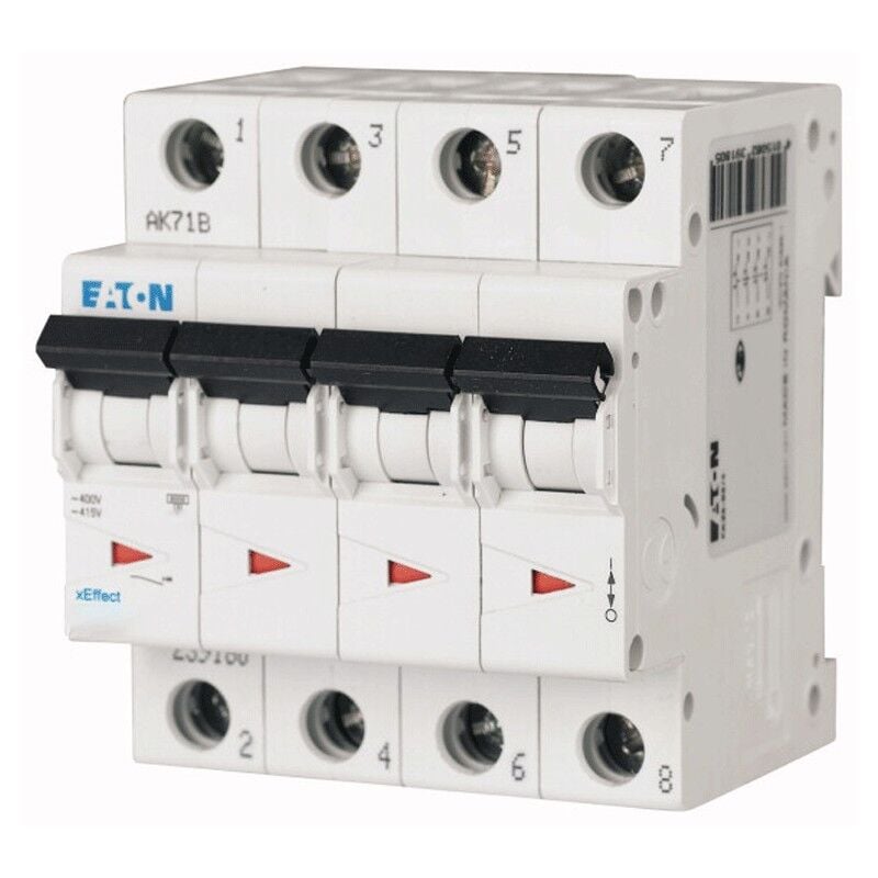 Eaton - Interrupteur magnétothermique 32A, 4 pôles, 6 ka courbe c 4 modules 239219
