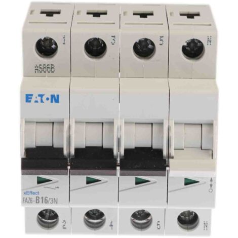 Disjoncteur Eaton Eaton Moeller, 16A, pouvoir de coupure 6 kA, montage rail DIN ( Prix pour 1 )