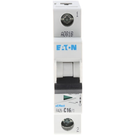 Disjoncteur Eaton Eaton Moeller 1P, 16A, pouvoir de coupure 6 kA, montage rail DIN ( Prix pour 1 )