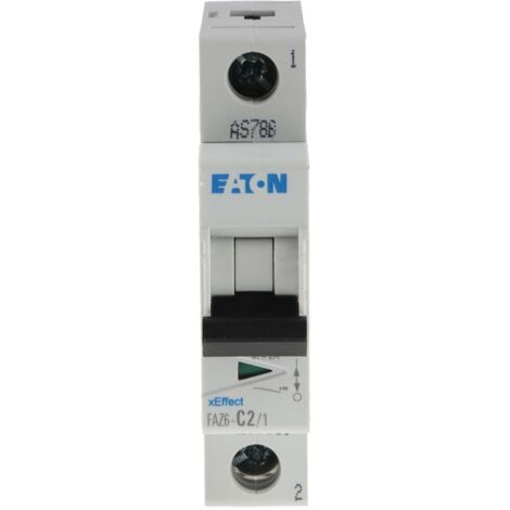 Disjoncteur Eaton Eaton Moeller 1P, 2A, pouvoir de coupure 6 kA, montage rail DIN ( Prix pour 1 )