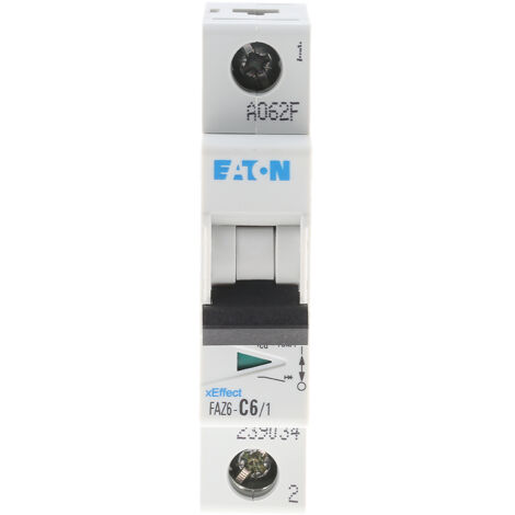 Disjoncteur Eaton Eaton Moeller 1P, 6A, pouvoir de coupure 6 kA, montage rail DIN ( Prix pour 1 )
