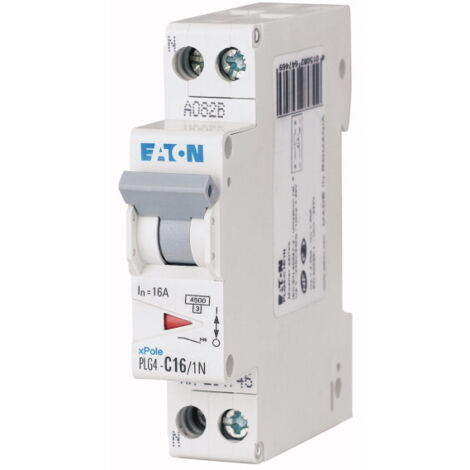 Disjoncteur Eaton Eaton Moeller 1P+N, 16A, montage rail DIN ( Prix pour 1 )
