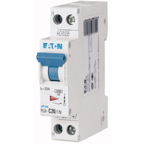 Disjoncteur Eaton Eaton Moeller 1P+N, 20A, montage rail DIN ( Prix pour 1 )