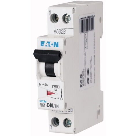 Disjoncteur Eaton Eaton Moeller 1P+N, 40A, montage rail DIN ( Prix pour 1 )