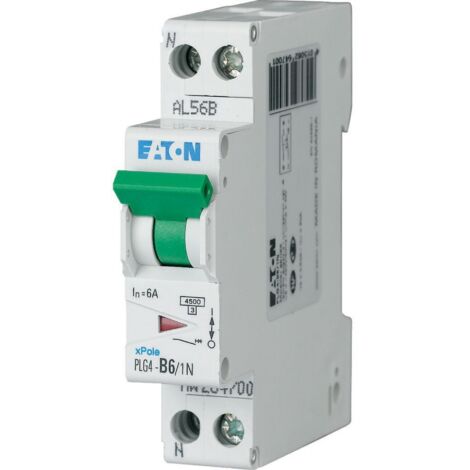 Disjoncteur Eaton Eaton Moeller 1P+N, 6A, montage rail DIN ( Prix pour 1 )