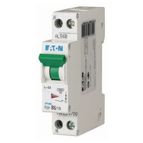 Disjoncteur Eaton Eaton Moeller 1P+N, 6A, montage rail DIN ( Prix pour 1 )