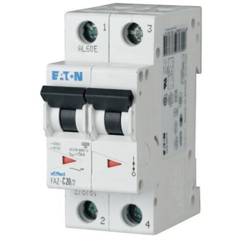 Disjoncteur Eaton Eaton Moeller 2P, 5A, pouvoir de coupure 10 kA, montage rail DIN ( Prix pour 1 )