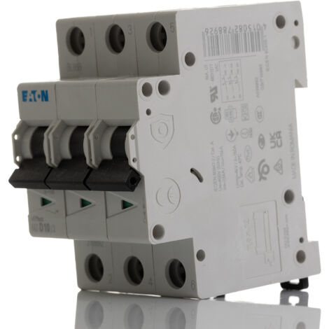 Disjoncteur Eaton Eaton Moeller 3P, 10A, pouvoir de coupure 10 kA, montage rail DIN ( Prix pour 1 )