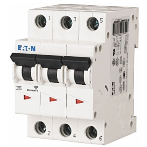 Disjoncteur Eaton Eaton Moeller 3P, 3A, pouvoir de coupure 6 kA, montage rail DIN ( Prix pour 1 )