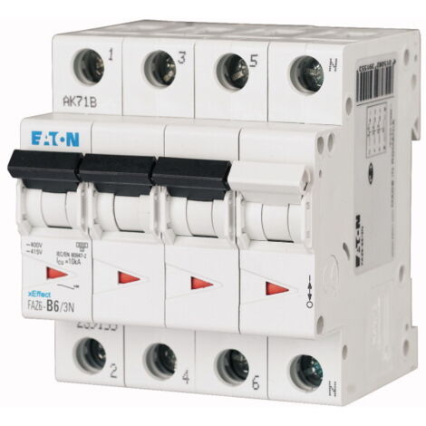 Disjoncteur Eaton Eaton Moeller 3P+N, 10A, montage rail DIN ( Prix pour 1 )